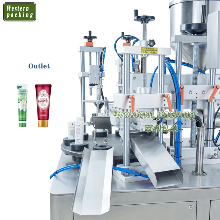 cosmetic tube filling and sealing machine