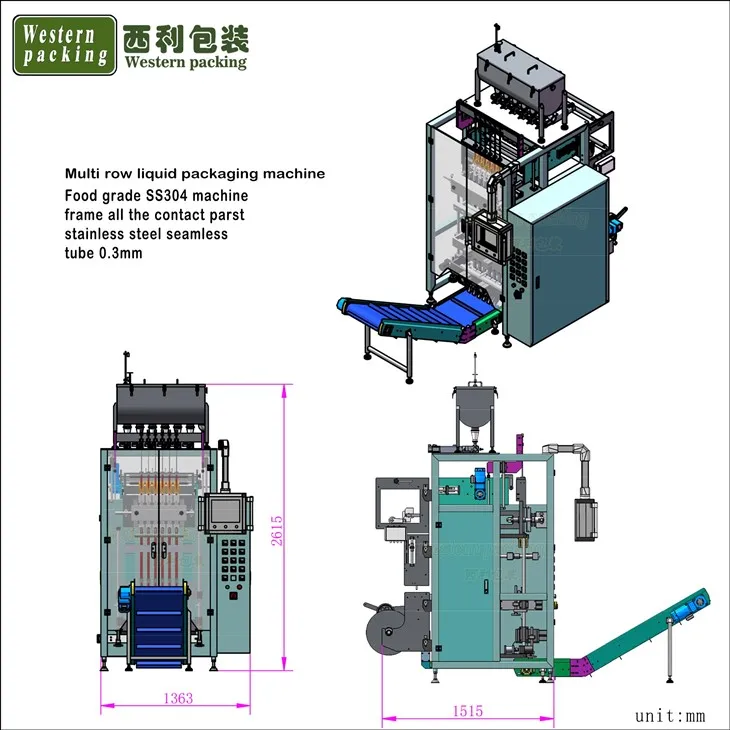 liquid pouch filling and sealing machine